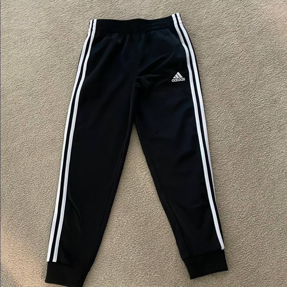 Adidas Black Sweatpants with Tapered Fit and Elastic Cuffs